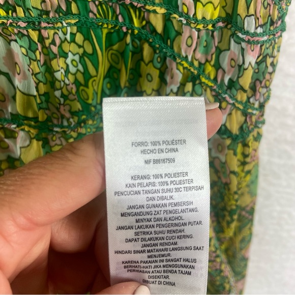 TED BAKER green floral tie London Ursille Midi Dress. Size 4/Large - Picture 11 of 16